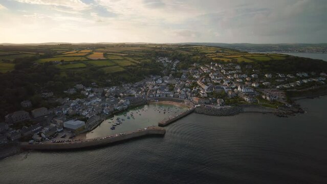 Harbor of Mousehole in Cornwall at Sunset