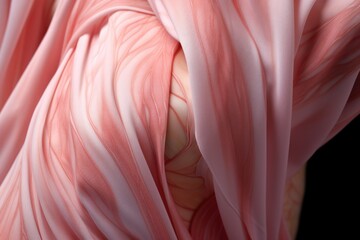 A close up of a pink dress on a mannequin. Perfect for fashion-related projects or showcasing the latest trends.