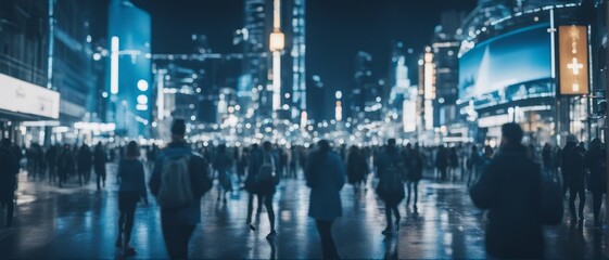 Technology connectivity busy in the city in blue tone