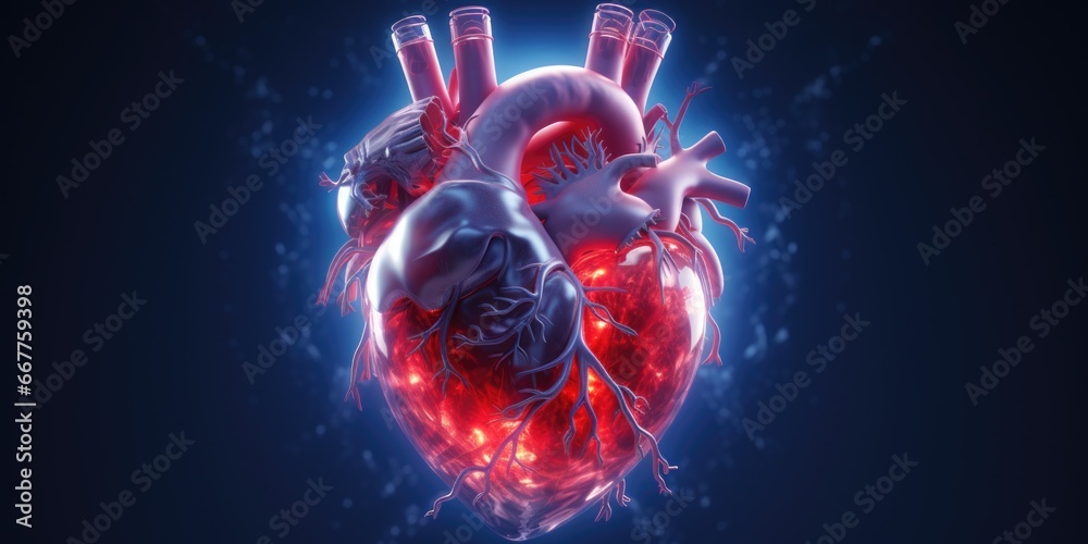 Aufkleber an accurate computer-generated image of a human heart. this image can be used for educational purpos