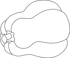 Pumpkin Autumn fruit - linear vector drawing for coloring. Outline. Pumpkin for cooking or Halloween. Healthy plant food editable outline