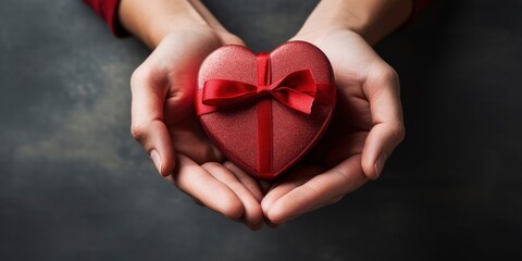 Gift to a hand that show my big love for him, close up, copy space, Generative AI