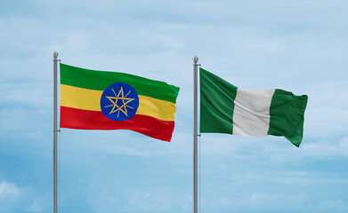 Nigeria national flags, country relationship concept