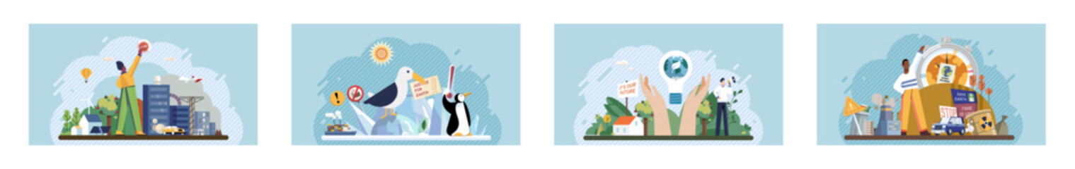 Climate change. Save the planet. Vector illustration Tackling climate change requires comprehensive strategies and international cooperation Earth pollutions effects underscore need for sustainable