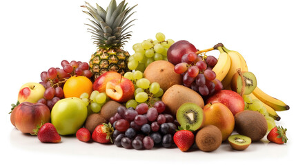 Naklejka na ściany i meble Assorted Fresh Ripe Delicious Fruits As Background