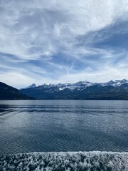 lake in the mountains in winter