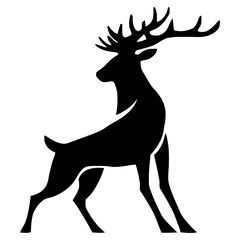 Deer icon logo template , silhouette deer	
