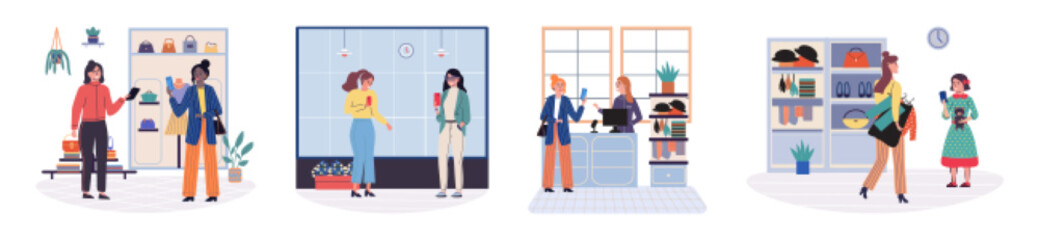 People with smartphone. Vector illustration. Cellphones have revolutionized telephony, making communication more accessible Smartphones bridge gap between communities and foster social connectivity