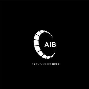 AIB logo. A I B design. White AIB letter. AIB, A I B letter logo design. Initial letter AIB linked circle uppercase monogram logo.