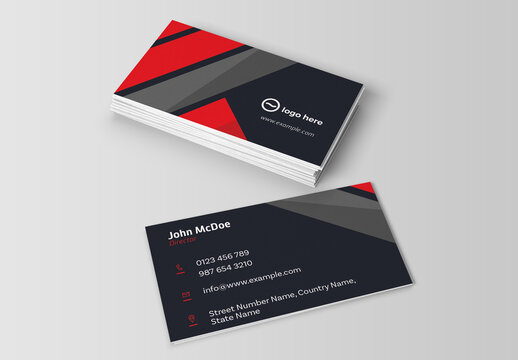 Business Card with Geometric Elements