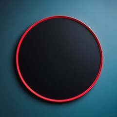 Colorful Minimalistic Round Picture Frame. Minimalistic Ring with Realistic Texture. Square Digital Illustration. Ai Generated Empty Circle on Black Background.