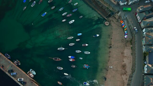 Harbor of Mousehole in Cornwall at Sunset
