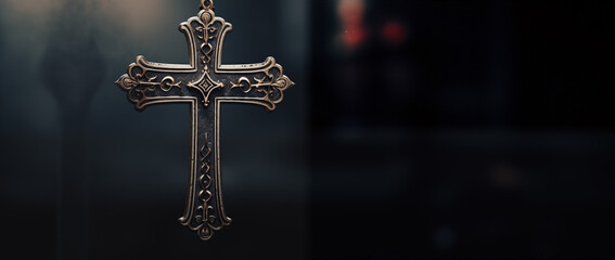 Cross on a dark background