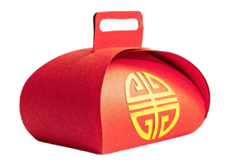 Oriental food box, isolated on white or transparent background.