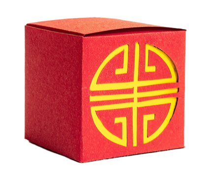 Oriental food box, isolated on white or transparent background.