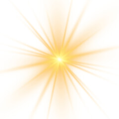 Obraz premium Yellow sun, a flash, a soft glow without departing rays.