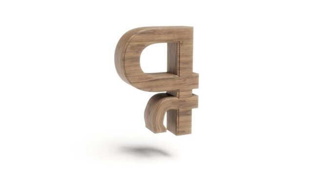 Wood sign Russian ruble intro able to loop seam