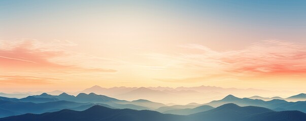 Obraz premium Mountain landscape at sunset, Generative AI