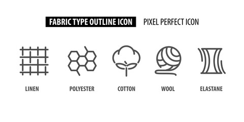 fabric type outline icon pixel perfect for website or mobile app