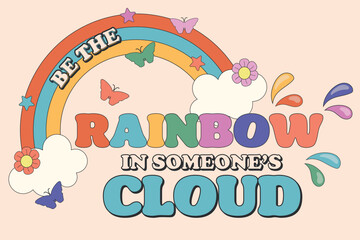 Groovy hippie 70s posters . Groovy raimbow. Funny cartoon flower, love, daisy, lips, heart, star. Collection of Vector cards in trendy retro psychedelic cartoon style.