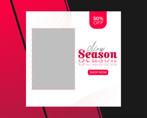 new season sale fashion social media banner template. fashion template design. banner design. cover banner.