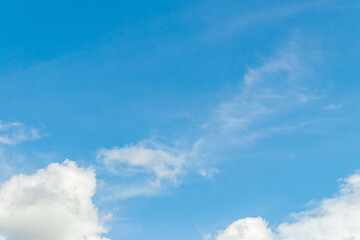 Naklejka na ściany i meble Beautiful sky with white cloud in summer.