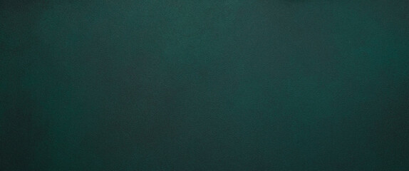 Grainy texture, dark green background, design element, abstract painted backdrop, rough structure. Blank canvas close-up. Panoramic banner. Concrete grunge wall. Deep verdant color surface. - obrazy, fototapety, plakaty