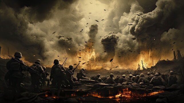 Nuclear war, collage style, Generative AI