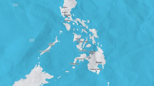Philippines, Paper Travel Map, Slider Shot