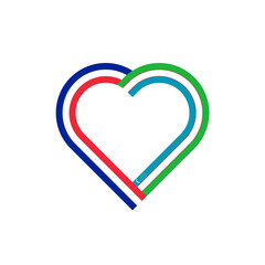 unity concept. heart ribbon icon of france and uzbekistan flags. vector illustration isolated on white background - obrazy, fototapety, plakaty