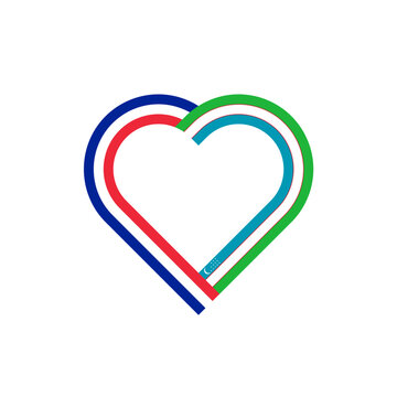 recommend clip art: unity concept. heart ribbon icon of france and uzbekistan flags. vector illustration isolated on white background