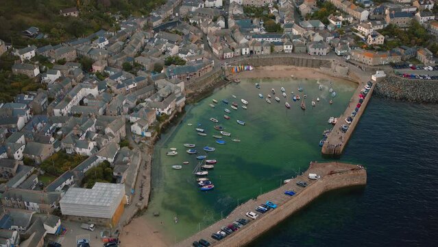 Harbor of Mousehole in Cornwall at Sunset