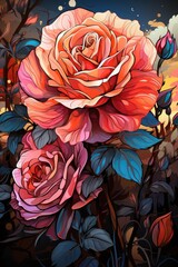 Rose, flower, bouquet, roses, pink, flowers, nature, love, wedding, bunch, romance, floral, beauty, gift, anniversary, red, color, valentine, blossom, beautiful, bloom, isolated, orange, celebration