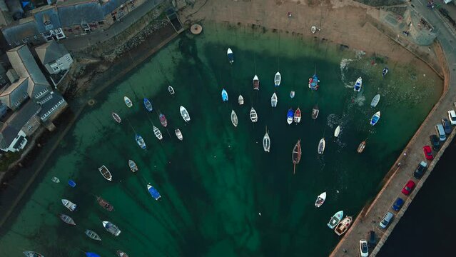 Harbor of Mousehole in Cornwall at Sunset