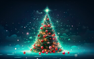 Christmas tree background. AI, Generative AI