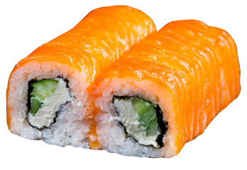 Japanese sushi Philadelphia with salmon cream cheese and cucumber