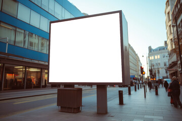 panneau publicitaire personnalisable pour maquette de présentation de publicité dans un environnement urbain - obrazy, fototapety, plakaty
