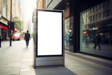 panneau publicitaire personnalisable pour maquette de présentation de publicité dans un environnement urbain