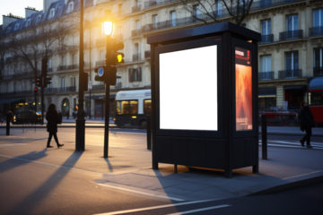 panneau publicitaire personnalisable pour maquette de présentation de publicité dans un environnement urbain