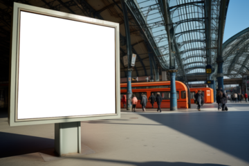 panneau publicitaire personnalisable pour maquette de présentation de publicité dans un environnement urbain