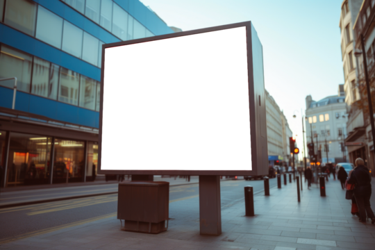 panneau publicitaire personnalisable pour maquette de présentation de publicité dans un environnement urbain