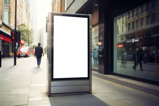 panneau publicitaire personnalisable pour maquette de pr&eacute;sentation de publicit&eacute; dans un environnement urbain