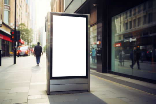 panneau publicitaire personnalisable pour maquette de présentation de publicité dans un environnement urbain