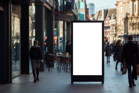 panneau publicitaire personnalisable pour maquette de présentation de publicité dans un environnement urbain