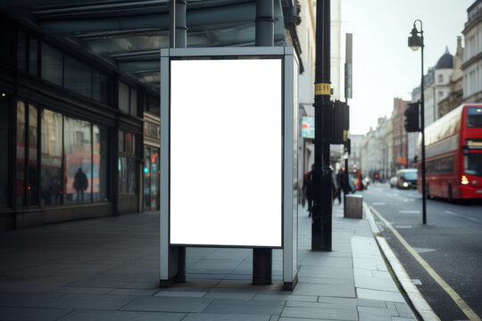 panneau publicitaire personnalisable pour maquette de pr&eacute;sentation de publicit&eacute; dans un environnement urbain