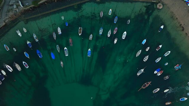 Harbor of Mousehole in Cornwall at Sunset