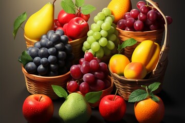 Naklejka na ściany i meble A delightful selection of fruits, exuding irresistible, endearing charm