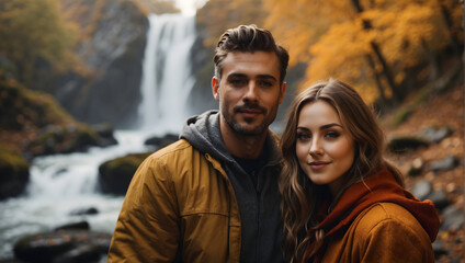 portrait of a couple in the woods