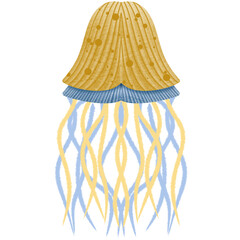 Ocean elements and sea aquatic animals digital art by Stellar Aan.