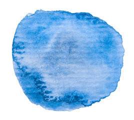 Hand painted watercolor blob on textured paper. Png clipart isolated on transparent background